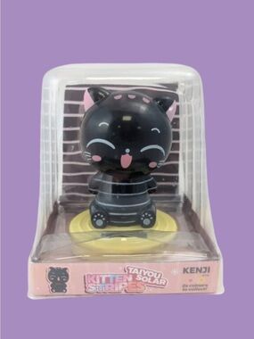 Kawaii black cat ๐โโฌ solar bobble head